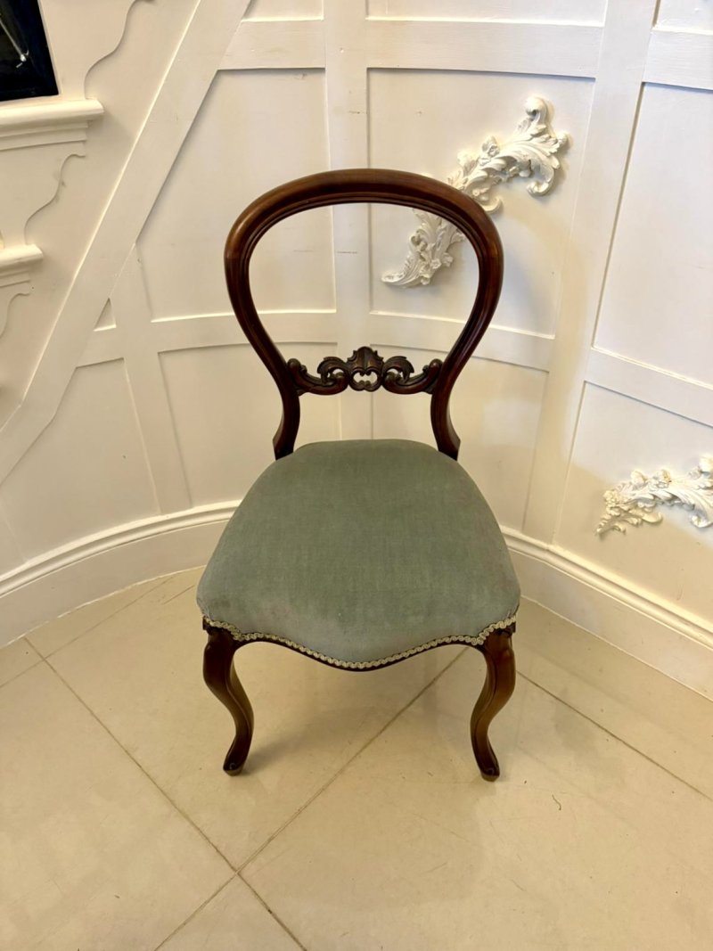 Set of Six Antique Victorian Quality Carved Mahogany Dining Chairs - Image 2